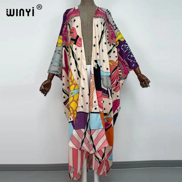 

ethnic clothing winyi africa europe kimono women cardigan stitch cocktail sexcy boho maxi african holiday batwing sleeve silk robe, Red