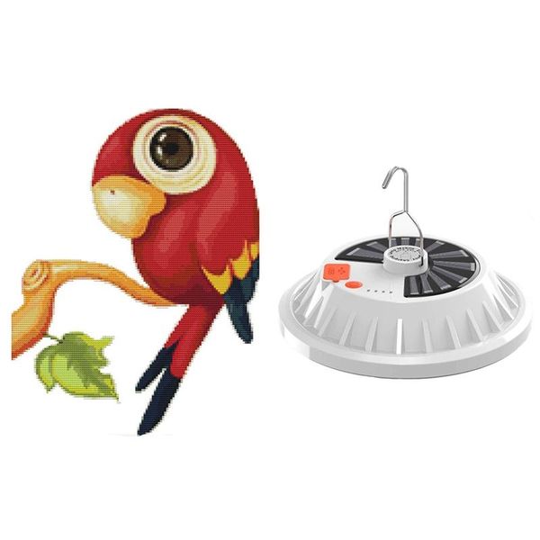 

bulbs 1 set cross stitch kits stamped of embroidery starter parrot & usb solar camping light bulb