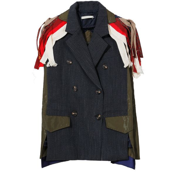 Design de tendência solta retalhos senhoras borla jaqueta primavera fita irregular splicing bordado geométrico casaco bordado QJ 210510