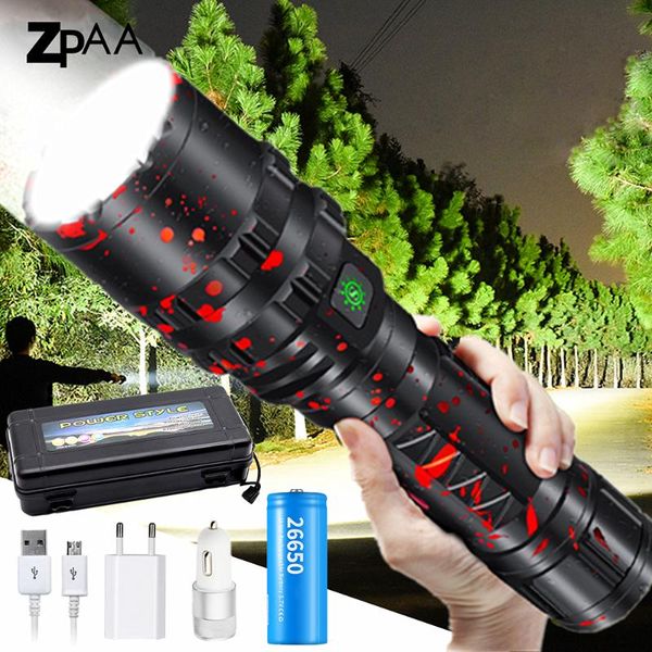 

xhp50.2 most powerful xlamp l2 hunting rechargeable usb torch 26650 18650 lamp self defense tactical flashlights torches