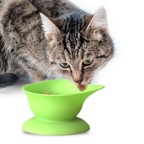 

silicone multicolor suction cup non slip cat bowl durable unbreakable easy clean dog eating drinking bowls & feeders