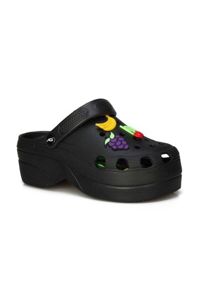 

slippers women's high sole, Black