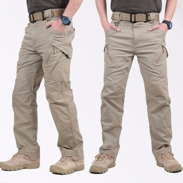 

men's pants mens tactical casual multiple pocket elasticity military urban tacitcal trousers men slim fat cargo pant 5xl, Black