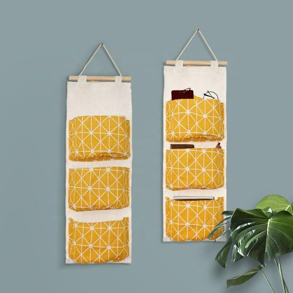 

linen farbric wall hanging organizer waterproof storage bag boxes & bins