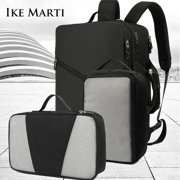 

backpack ike marti 17 inch men business lapusb recharging multi-layer space waterproof travel male bag anti-thief mochila