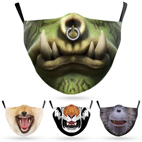 

other event & party supplies halloween funny cosplay women men masks tiger wolf crocodile orangutan face mouth decoration dustproof ad
