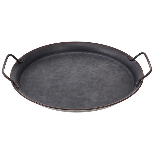 

kitchen storage & organization 1pc vintage po prop tray home bread with handle (black)