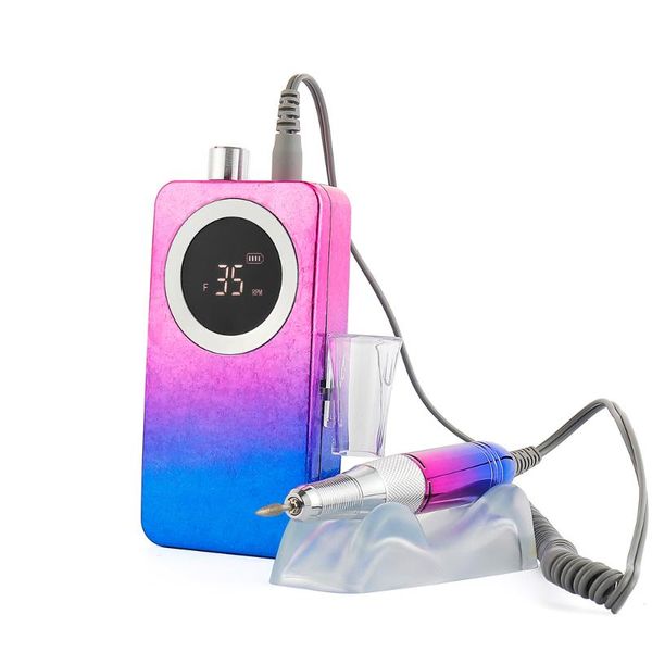 

nail drill & accessories gradient color cordless 35000rpm electric polisher sander rechargeable brushless motor drilling gel remover