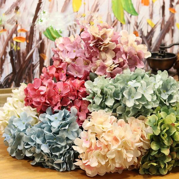 

decorative flowers & wreaths selling 1pcs/ high-end 6 forks 8 colors retro simulation hydrangea fake flower bouquet silk home wedding holdin