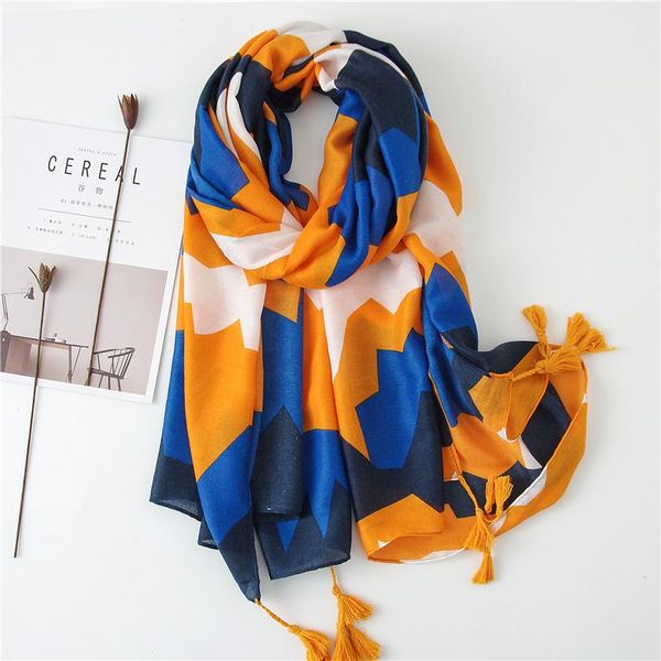 

scarves 2021 summer female silk scarf cotton sunscreen beach towel shawl soft headscarf women chiffon hijab, Blue;gray