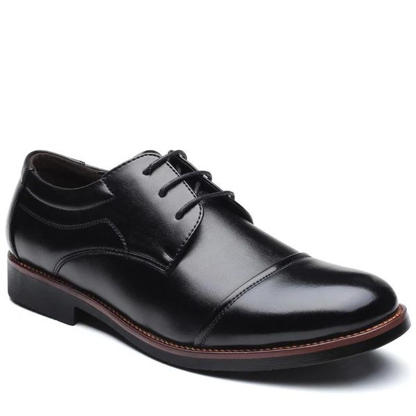 

dress shoes 2021 men formal business work soft patent leather pointed toe for man male men's oxford flats rxm074 size 39-48, Black