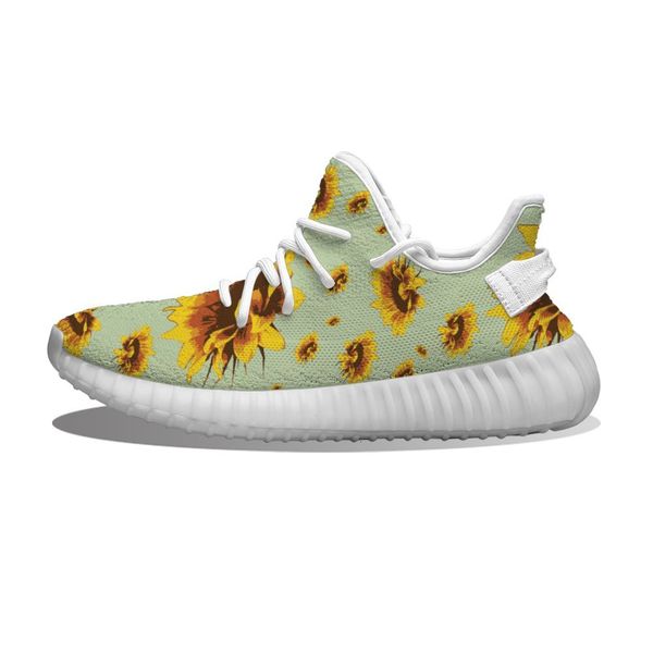

diy custom sunflower flying running shoes mesh printed mens womens trainers outdoor sports sneakers