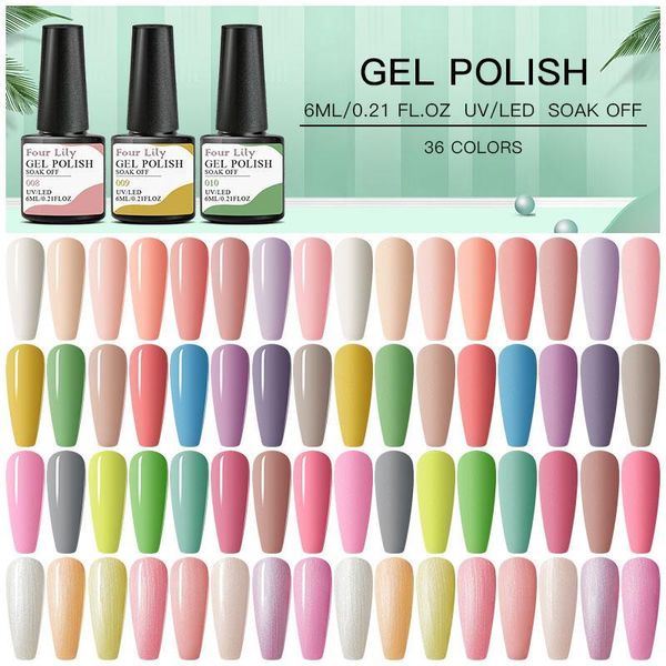 

four lily matte uv gel nail polish 6ml nude color need coat soak off art varnish diy design manicure1, Red;pink