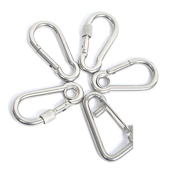 

shade 2pcs 304 stainless steel snap hook carabiner clip climbing rope clasp connectors sunshade net installation spring hooks