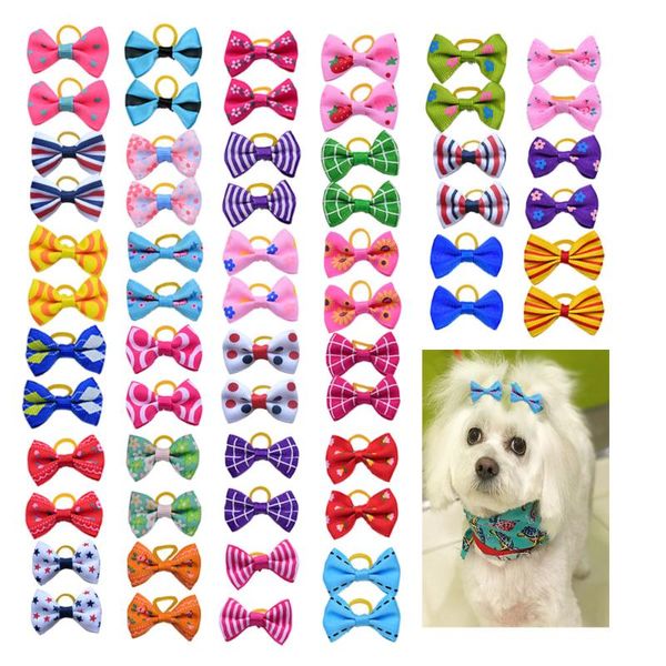 

dog apparel 80pcs pet bows hair grooming accessories rubber bands cat handmade cut supplies