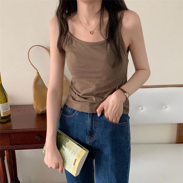 

women's tanks & camis alien kitty 2021 summer tank crop o neck striped black cotton classic thin basic minimalist casual chic fashion, White