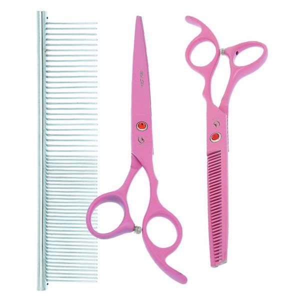 

hair scissors 7.0" professional pet grooming kits japan steel curved cutting thinning shears cat dogs haircut styling tesouras b0035a
