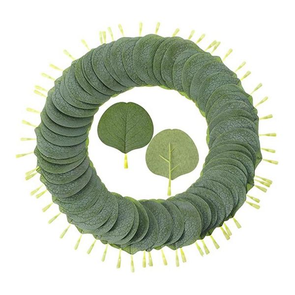 

decorative flowers & wreaths 200 pieces bulk artificial eucalyptus leaves fake greenery silk faux silver dollar plant for diy