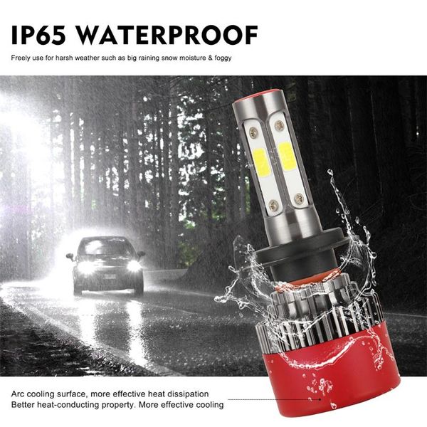 

car headlights 2pcs led automobile headlamp 360 degrees 4 sides luminous h4/h7/h11/9005/9006 high power dob working lamp accessor
