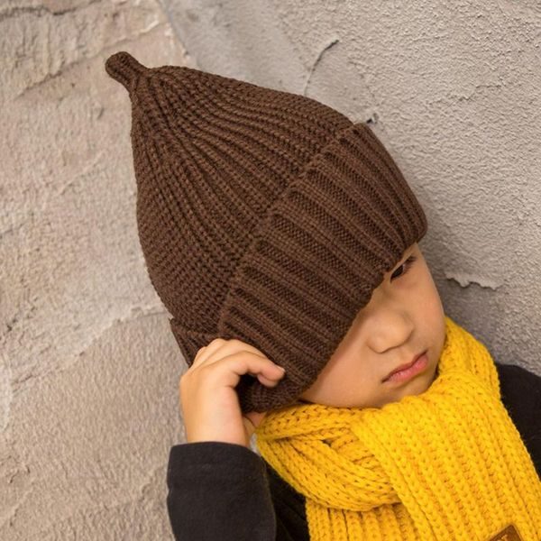 

caps & hats cute solid color baby hat autumn winter warm infant toddler knitted cap soft casual outdoor crochet kid girl boy beanies bonnet, Yellow