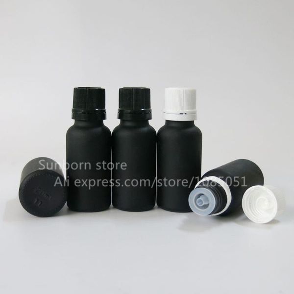 

10pcs/lot black glass bottle 20ml with oifice reducer dripper storage bottles & jars