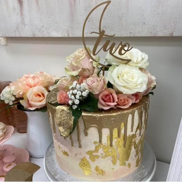 

other event & party supplies kids second birthday moon cake er laser cut decoration two years old 2nd