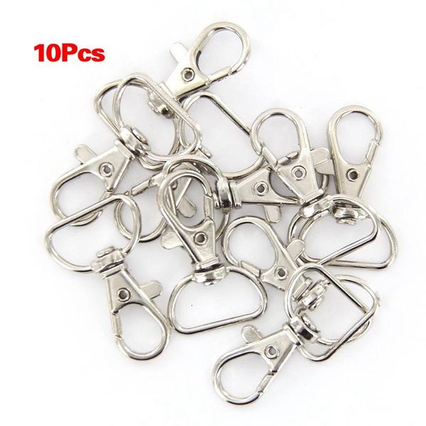 

keychains 10pcs 23mm x 38mm silver color swivel carabiners