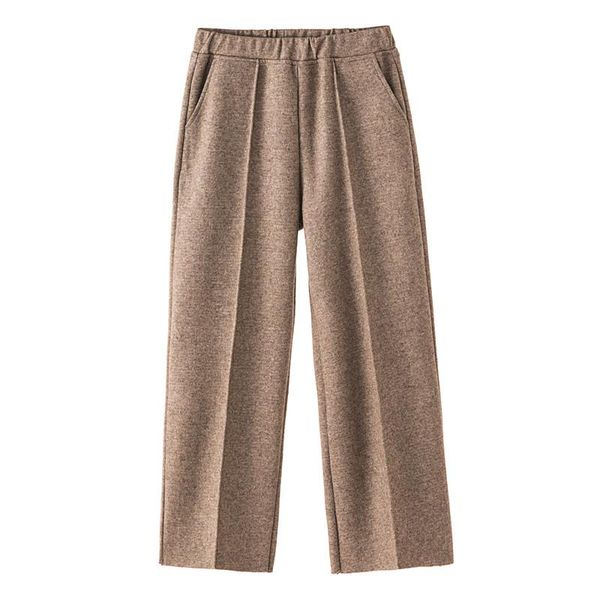 

winter black cloth wide-legged loose thick female high waist woman pants boyfriend for women's clothing panty 2021 trouser d0443 & capr, Black;white