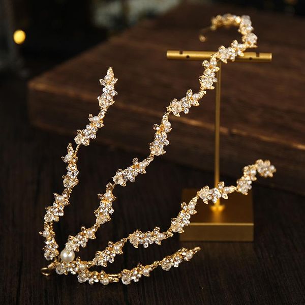 

hair clips & barrettes 2021 claw shaped headband 4 row luxury shiny rhinestone inlaid for female wedding birthday accessories aic88, Golden;silver