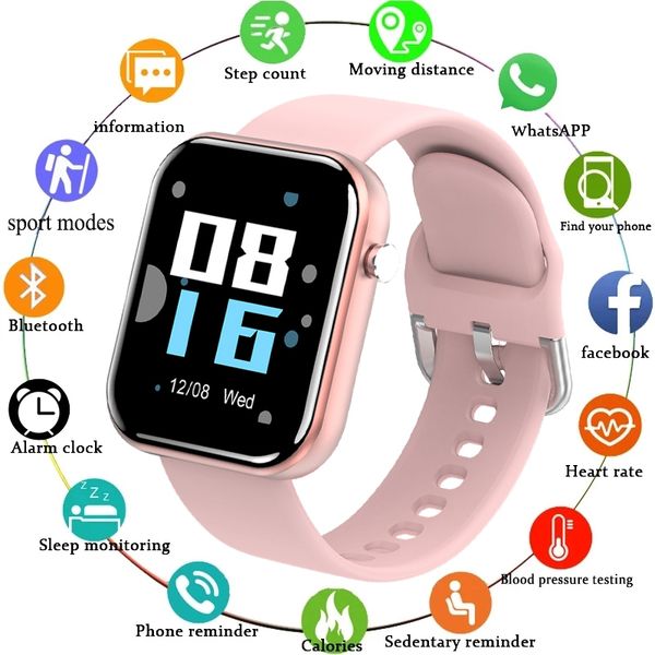 

lige 2021 new full touch screen smart watch women multifunctional sport heart rate blood pressure ip68 waterproof smartwatch+boxg, Slivery;brown