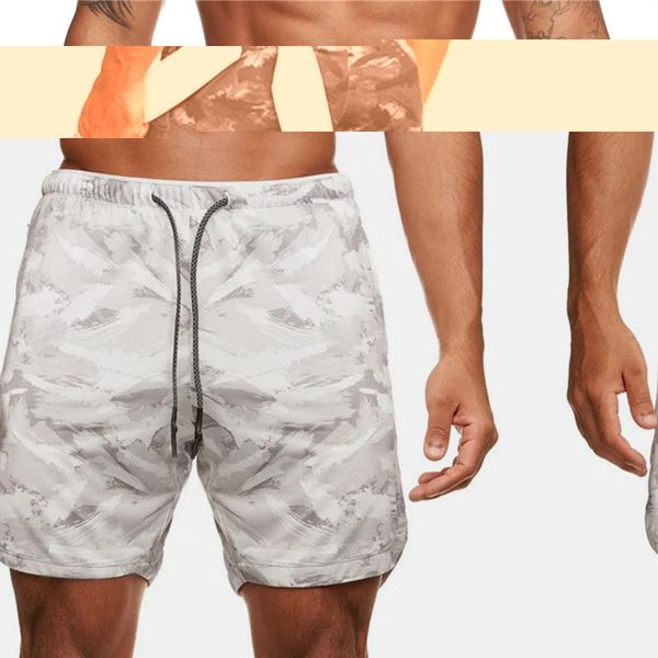 

jogger shorts men short pants fitness mid waist loose pocket bodybuilding quick dry beach male camouflage sweatpants men's, White;black