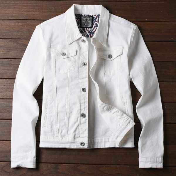 

men's jackets jacket jeans slim white black khaki korean trend, Black;brown