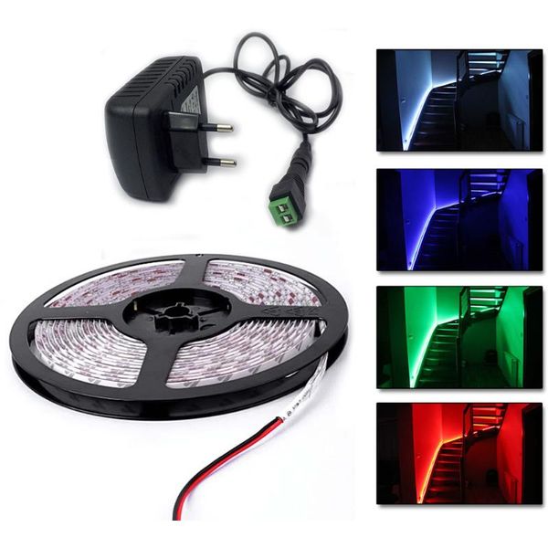 

waterproof led strip 300leds/5m 3528 smd cool/warm white red green blue yellow light ip65 ribbon tape with 12v 2a power adapter strips