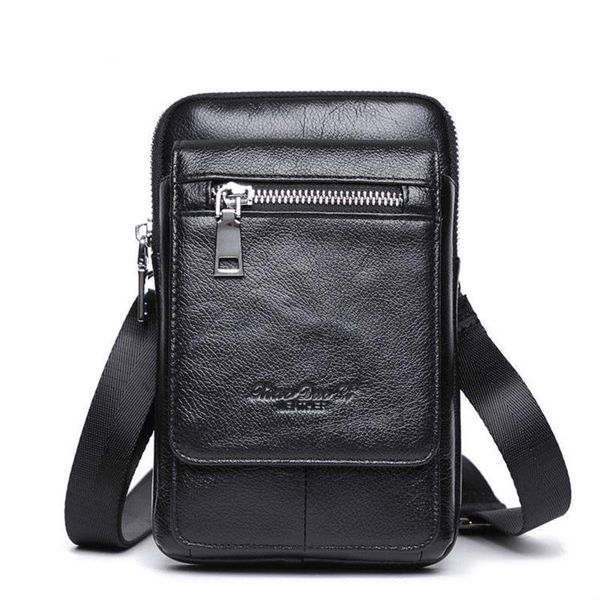 

waist bags 7' genuine leather cell mobile phone punch case men crossbody shoulder bag mens messenger fanny pack belt cross
