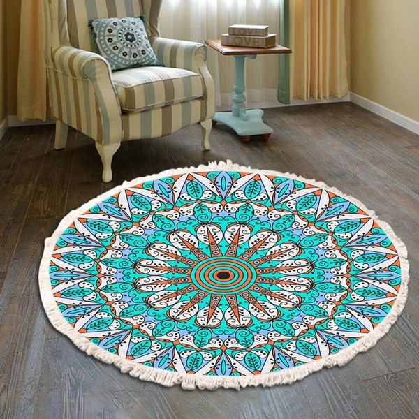 

carpets moroccan national customs round rug for living room home decor bedroom floor mat mandala cotton high-quality carpet