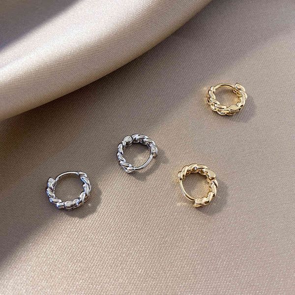 

studs earrings korean french metal twist for women, Golden;silver