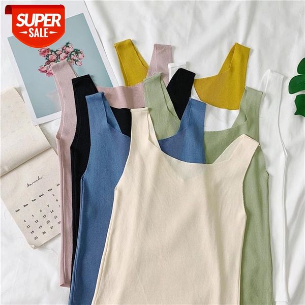 

knitted summer tank women big size camisole blouse sleeveless v neck slim female t-shirt vest casual camis 2021 #tn1d, White