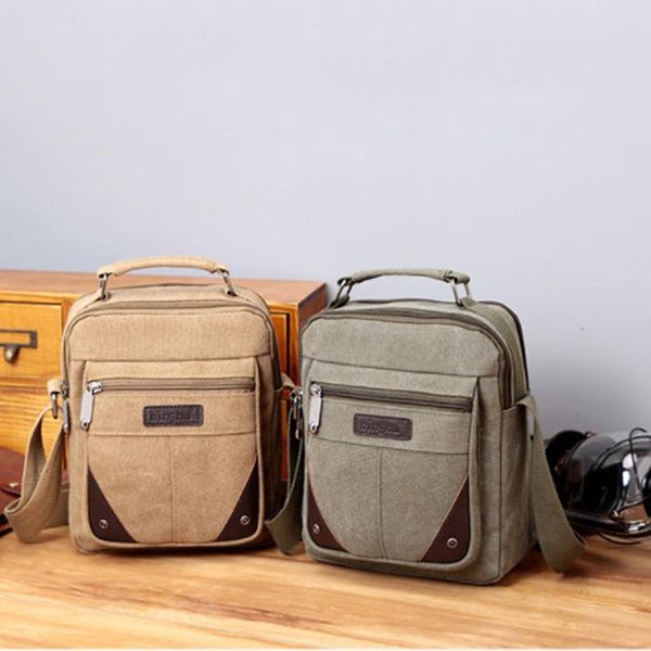 

duffel bags men's fashion canvas solid color casual business shoulder bag messenger simple leisure chian single