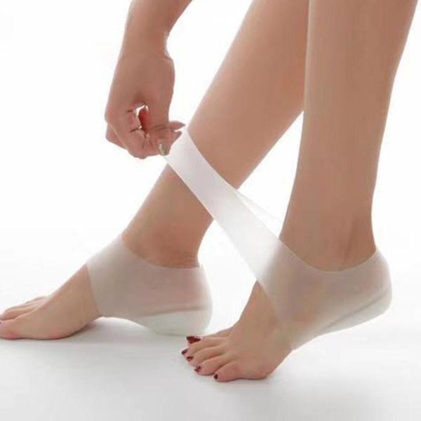 

sports socks 2.5cm protector cracked foot skin care tool3un invisible height lift heel pad sock liners increase heightened gel insole, Black
