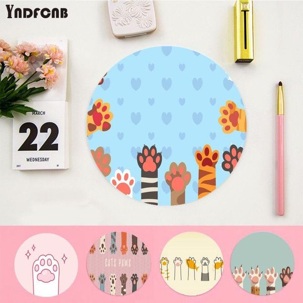 

mouse pads & wrist rests yndfcnb funny cute cats gaming round pad computer mats anti-slip lappc mice mat mousepad