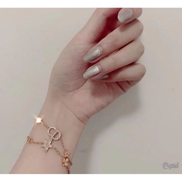 

d 2021 family's new cd letter two piece bracelet, Golden;silver