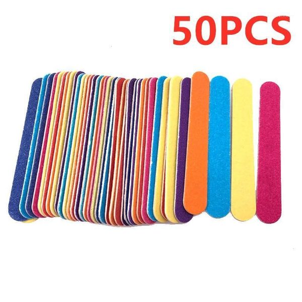 

50pcs/lot colorful mini nail files wooden file lima buffer pedicure and manicure diy tools accessories1