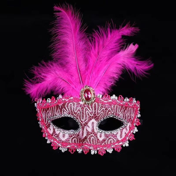 

party mask feather half face lady christmas masquerade prom