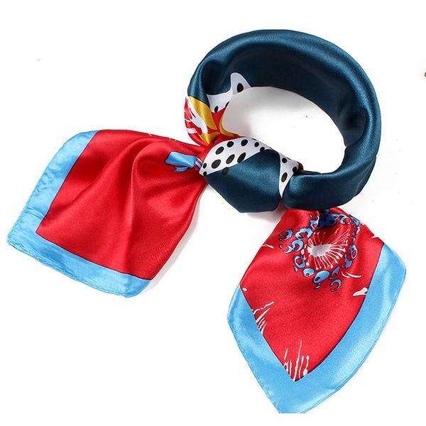 

scarves women foulard silk scaf bandana neckerchief 2021, Blue;gray