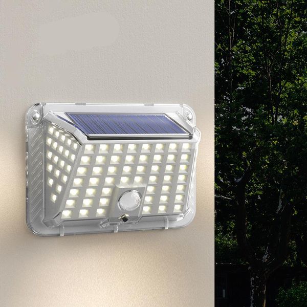 Paralumi LED per esterni Luce solare Sensore di movimento Luce solare impermeabile Decorazione da giardino Lampioni Lanterna alimentata a parete