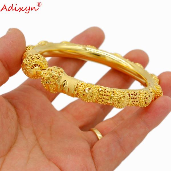 

bangle adixyn india women's hand bracelets 24k gold color/copper fashion jewelry can open wide 10mm wedding gifts n09273, Black
