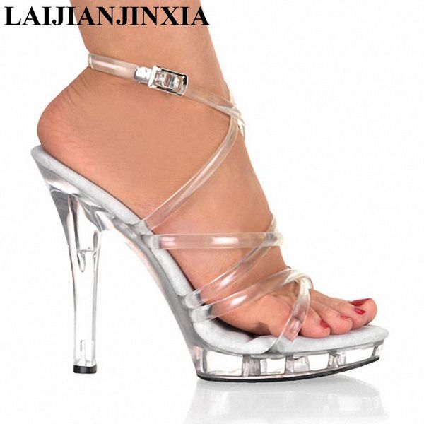 

sandals summer zapatos mujer 13cm thin heels platform shoes women pumps plus:35-45 46 dress, Black