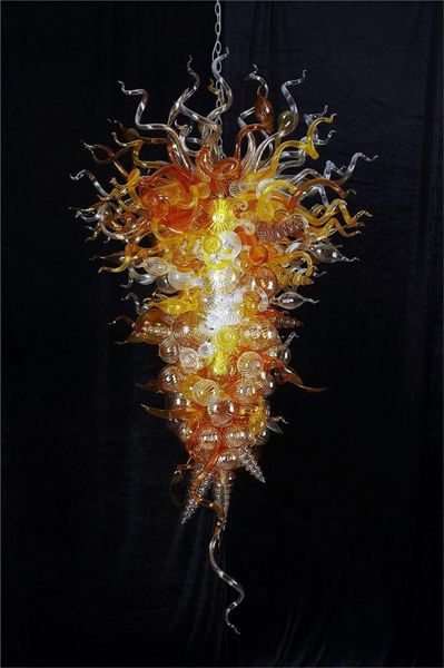 

pendant lamps arrival amber clear murano glass art big chandeliers home decoration el led light