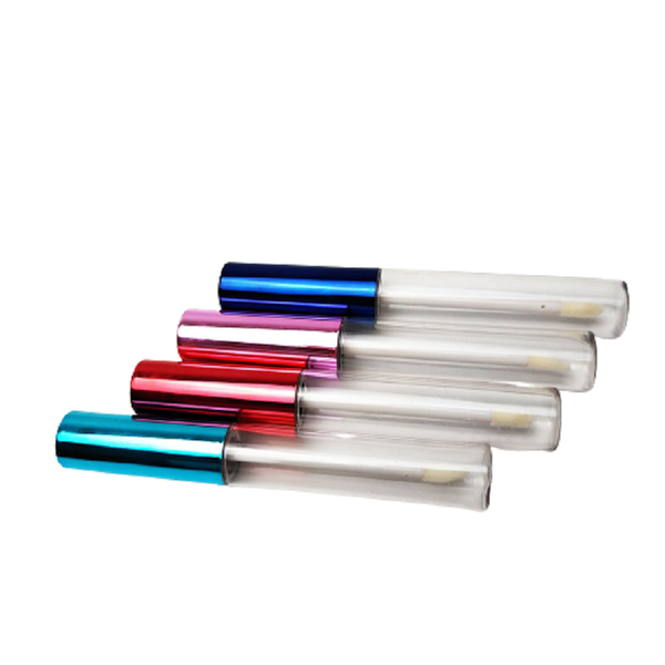 

storage bottles & jars 10ml empty clear plastic round refillable bottle blue red pink lid portable cosmetic packaging container lip gloss tu