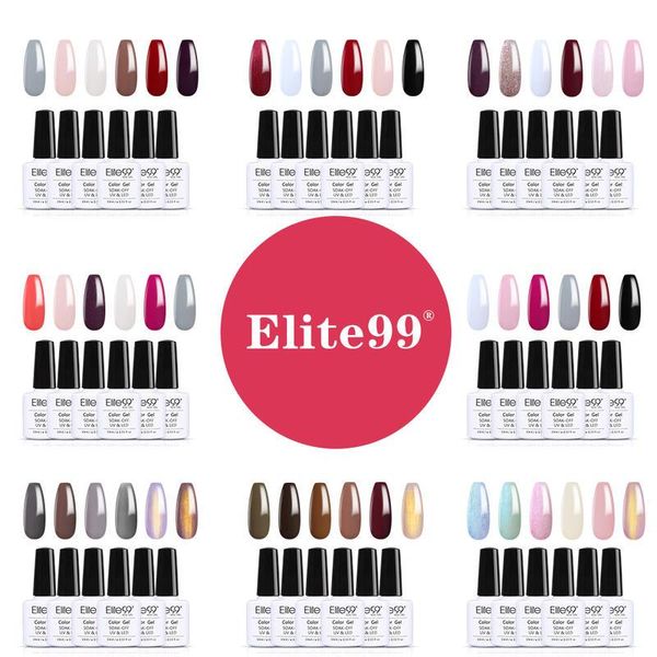 

nail art kits elite99 gel polish set 10ml 8pcs pure color base coat semi permanent hybrid varnish manicure kit